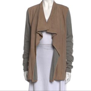 “Ralph Lauren Black Label” Cashmere and Suede Cardigan